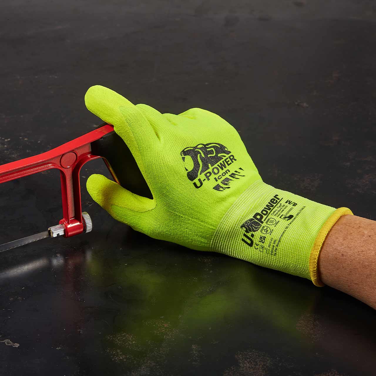 Guanti da lavoro giallo fluo U-Power ICON